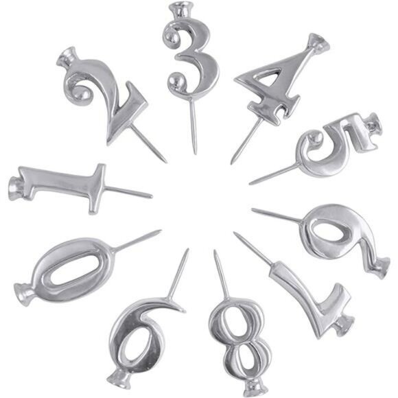 Silver number candle holder set aluminum candleholders for birthday party decor - Picture 8 of 8